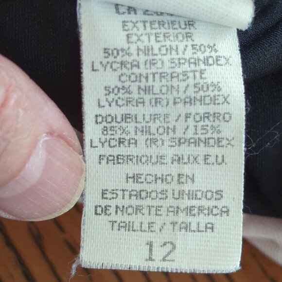 Vintage‎ Secret Solutions one piece Women's Swimsuit pink purple floral black 12 - Picture 13 of 15